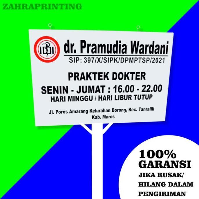 ready PLANG PAPAN NAMA BESI + TIANG, PAPAN NAMA USAHA, PAPAN NAMA DOKTER, PAPAN NAMA APOTEK