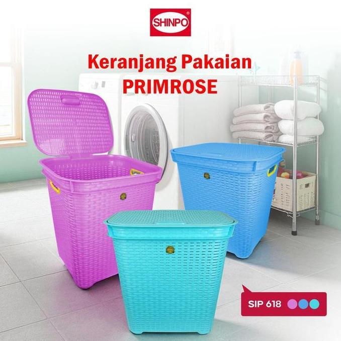 HARGA PABRIK - Shinpo Keranjang Baju Plastik Laundry Plastic Basket PRIMROSE SIP 618