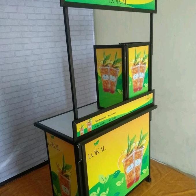 Terlaris Pre Order Booth Portable Meja Lipat Rombong Es Minuman Makanan Jajanan Ukuran 100X60 Bersti
