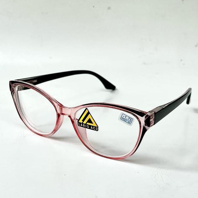 Kvinna- Laris Acc Kacamata Minus Wanita Perempuan Lensa Rabun Jauh Frame Plastik Cat Eye Eyewear Gla
