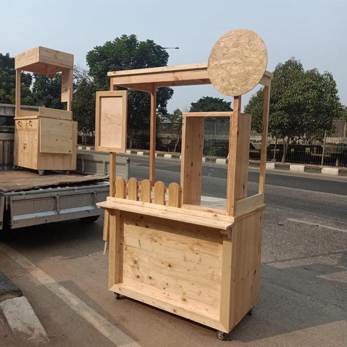 Terlaris Booth Portable / Booth Kayu / Gerobak Angkringan / Gerobak Portable