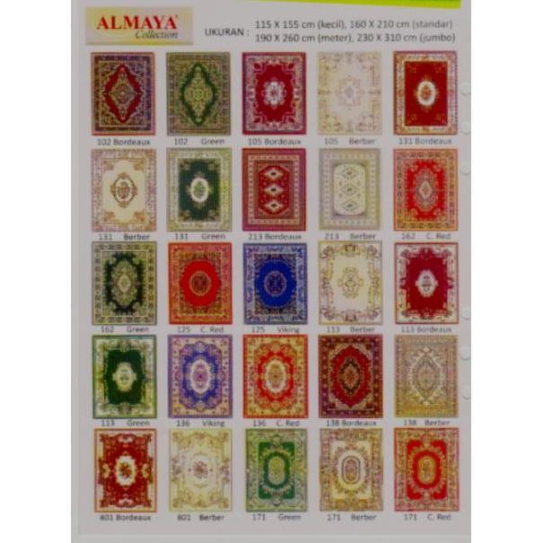 Murah Karpet/Permadani Merk Samira-Moderno-Almaya