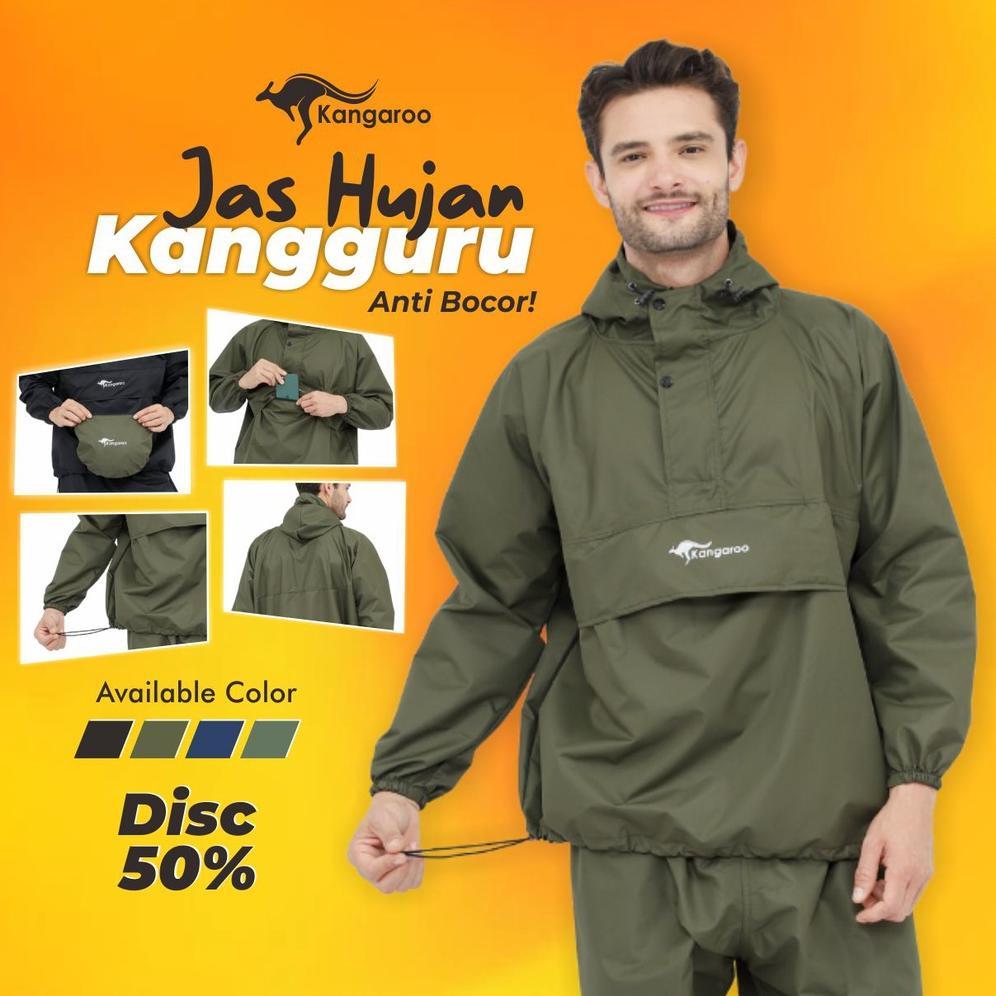 Termurah / Hot Sale Kangaroo Raincoat Jas Hujan Kangguru Anti Tembus Mantel Jas Hujan Pria Kanguru J