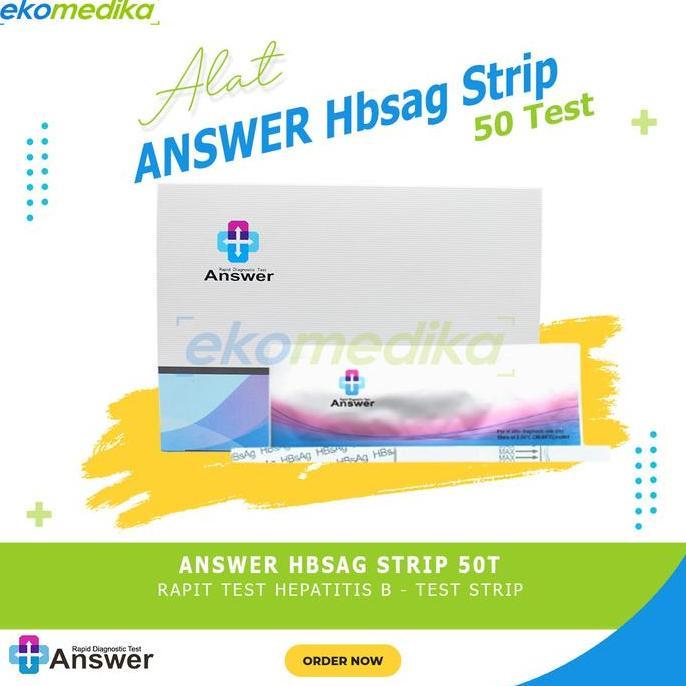 BONUS - Answer HBSAG Strip isi 50 Test / Rapid HBSAG Strip - Alat Deteksi Antigen Hepatitis B dalam 