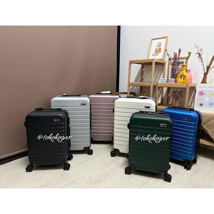 GRATIS ONGKIR - SWISS POLO 6905 KOPER 20 INCH 24 INCH ABS RODA DOUBLE KUNCI KOMBINASI