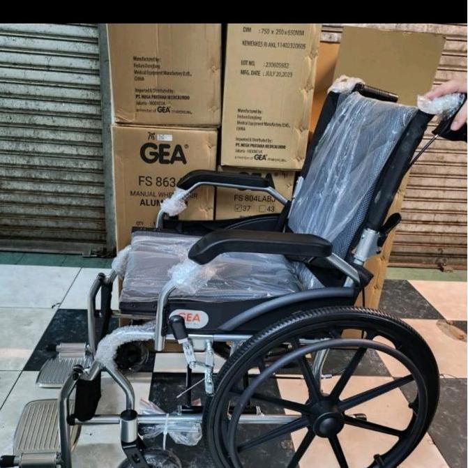 Kursi roda Alumunium GEA 863 NANO COATING - GREY - Rim 20"