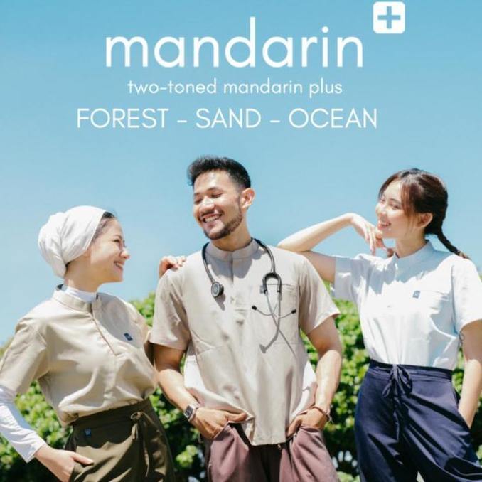 Baju Jaga MANDARIN PLUS - Scrubs Theatre Blues Cardinal