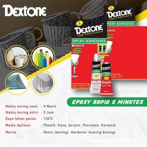 LEM DEXTONE RAPID - CLEAR - 5 M LEM PLASTIC STEEL DEXTONE EPOXY ADHESIVE RAPID CAMPUR RESIN HARDENER