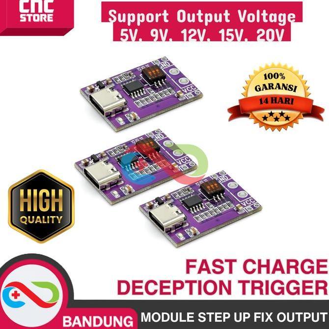 URCHILEST PD QC MODULE STEP UP FIX OUTPUT VOLTAGE 5V 9V 12V 15V 20V