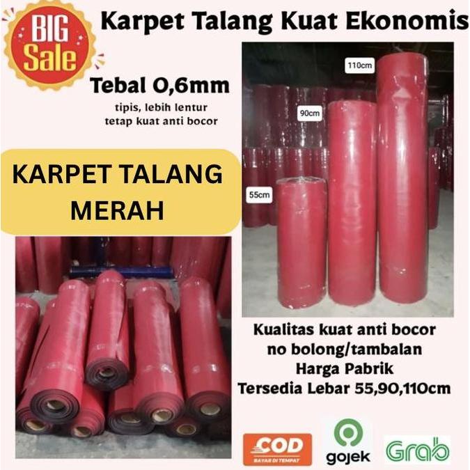 OSATQEF [HARGA PER METER]Karpet Talang Air Merah Hitam 55cm 90cm 110cm Pelindung Atap Rumah Kuat Ant