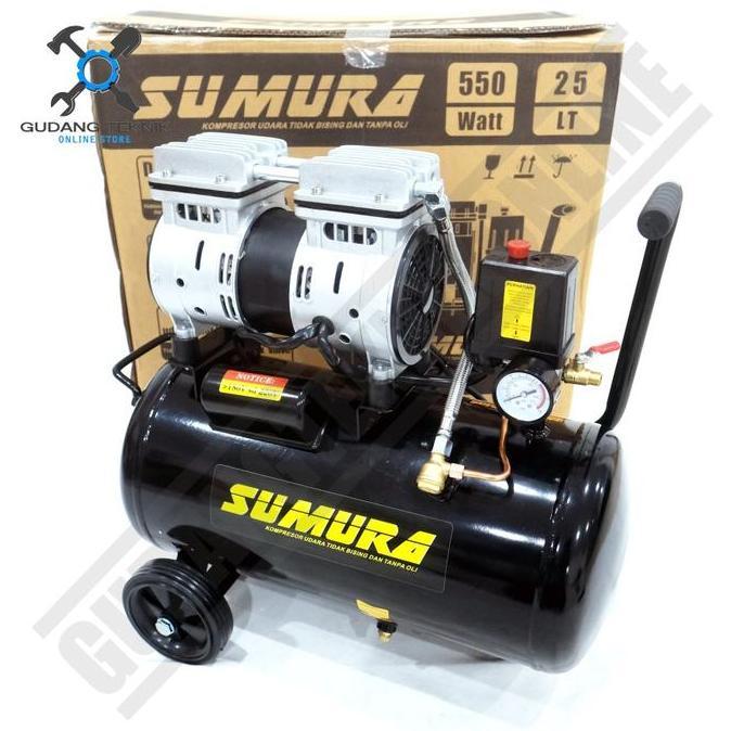 PIXKO Kompresor Angin Tanpa Oli SUMURA OFS 550-25 25Liter / Portable Air Compressor Oilless SUMURA O