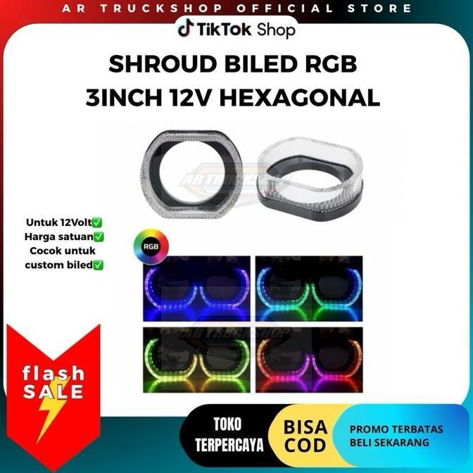 PIXKO Shroud Projector Biled 3Inch 12Volt Shroud Hexagonal