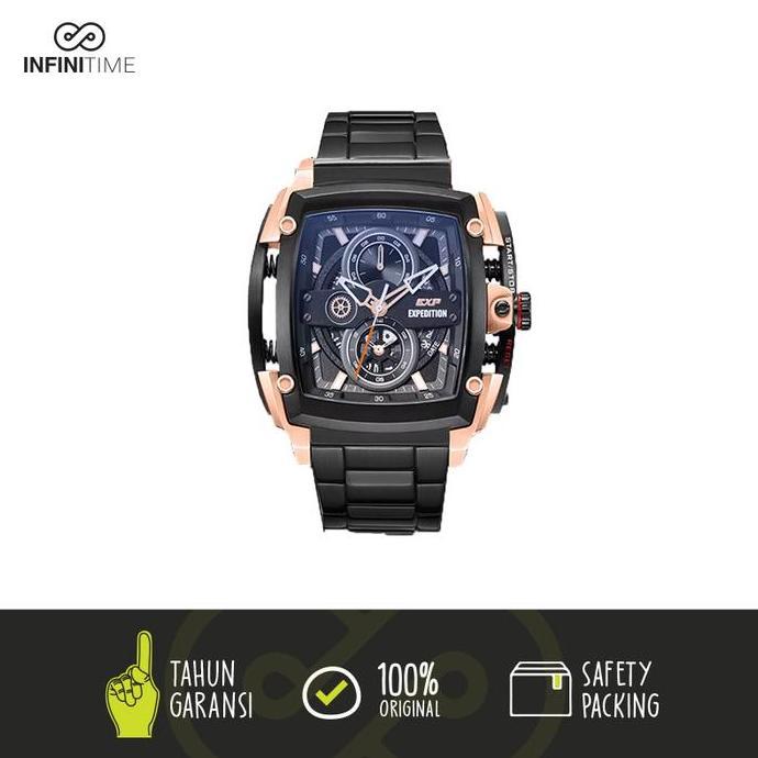 Terlaris Jam Tangan Expedition Exp 3008 E3008 Black Rosegold Pria