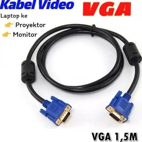 KABEL VGA 3+5 1.5M OFC CABLE OXYGEN FREE COPPER HIGH QUALITY UNTUK KOMPUTER, LAPTOP , LCD / MONITOR 
