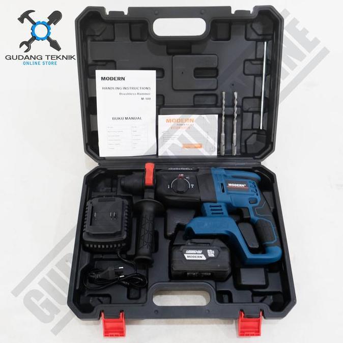 PIXKO Mesin Bor Baterai Modern M100 / Bor Beton Cordless Rotary Hammer M-100