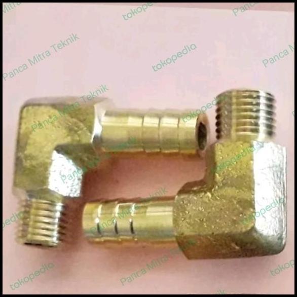 TERBARU NEPEL SELANG L DRAT LUAR 1/2" SELANG 3/8" INCH 