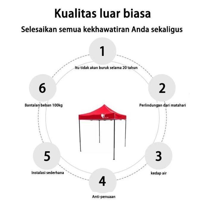 3X3Mterpal Atap Tenda Atap Tenda Lipat Tenda Jualan Bongkar Pasang  Tenda Jualan Tenda Lipat  Full S