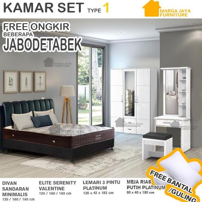 Kamar Set Elite Serenity Valentine Lemari Meja Rias Minimalis Ranjang