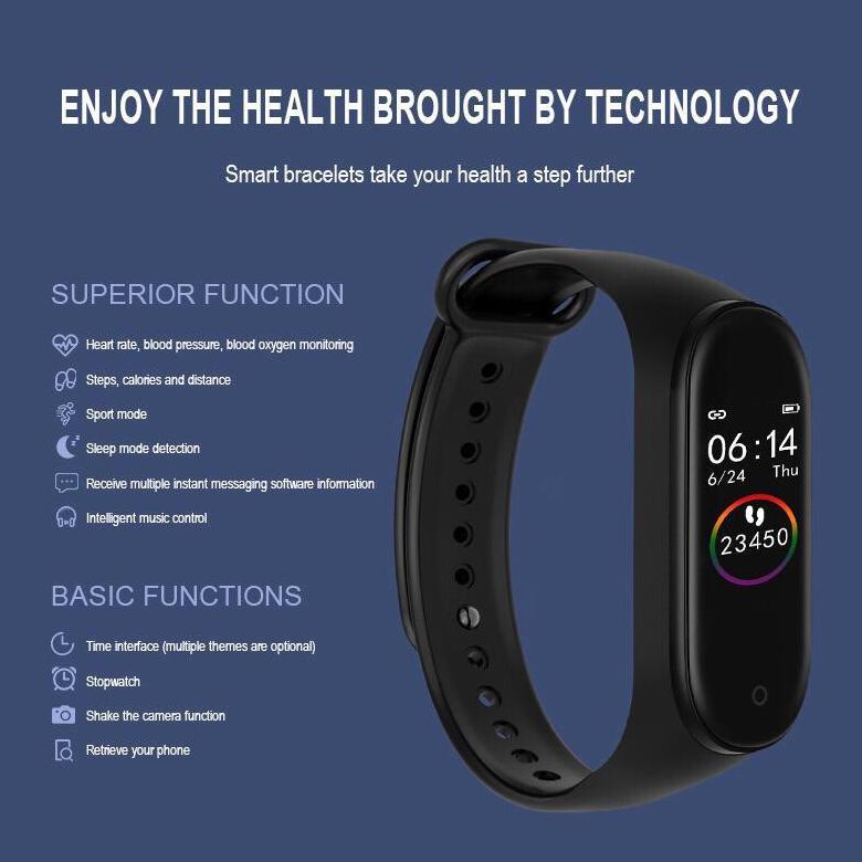 NEW Smartwatch M4 Smartband Anti Air Support Android dan iOs Fitur Lengkap