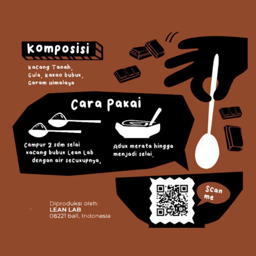 Stockready Lean Lab Selai Starter Pack (250Gr X2) Peanut + Chocolate Powder (Vegan, Gluten Free, Low