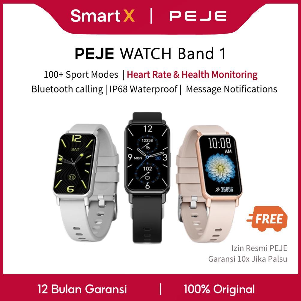BestPromo Peje Smartband Band1 Jam Tangan Pintar Smartwatch Panggilan Bluetooth Tahan Air Ip68 100+ 