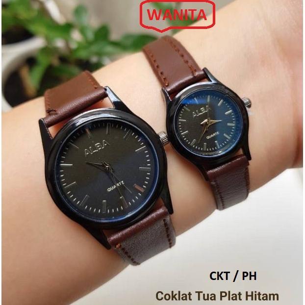 ORIGINAL BAJ  COD JAM TANGAN COUPLE ALBA VINTAGE GROSIR KULIT PRIA WANITA PASANGAN MURAH PREMIUM AL0