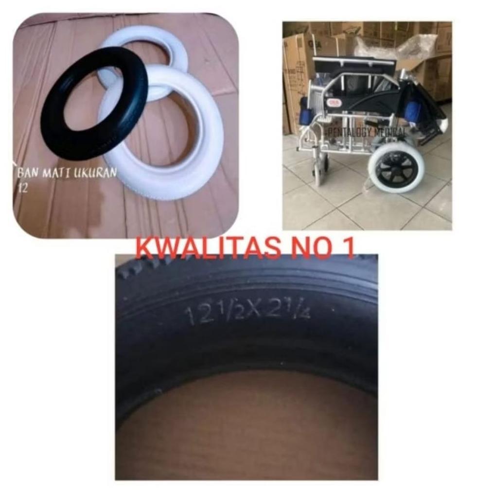 Ban Mati Kursi Roda Karet ukuran 12.1/2x12.1/4 ban belakang kursi roda travel karet mati original ba