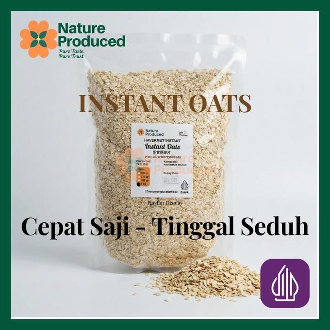 [NATURE PRODUCED] OAT PREMIUM 1KG | ROLLED OATS & INSTANT OATS | 100% HAVERMUT TINGGI SERAT HALAL