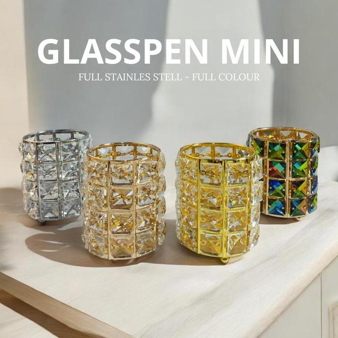 Tempat Kuas / Brush Holder Crystal / Tempat Pena Kantor Meja