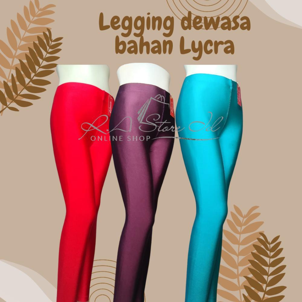 HOT DEALS Legging Kilap Olahraga Lycra Wanita Dewasa High Waist Tebal