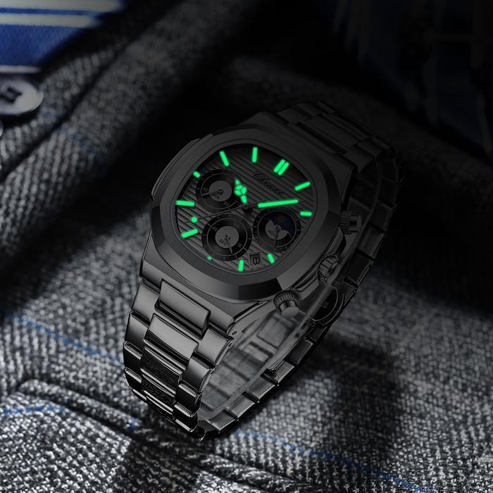 Bisa Cod - [Cod] Cx 922 Jam Tangan Pria Baterai Kalender Chronograph Moon Phase Quartz Luminous Anti