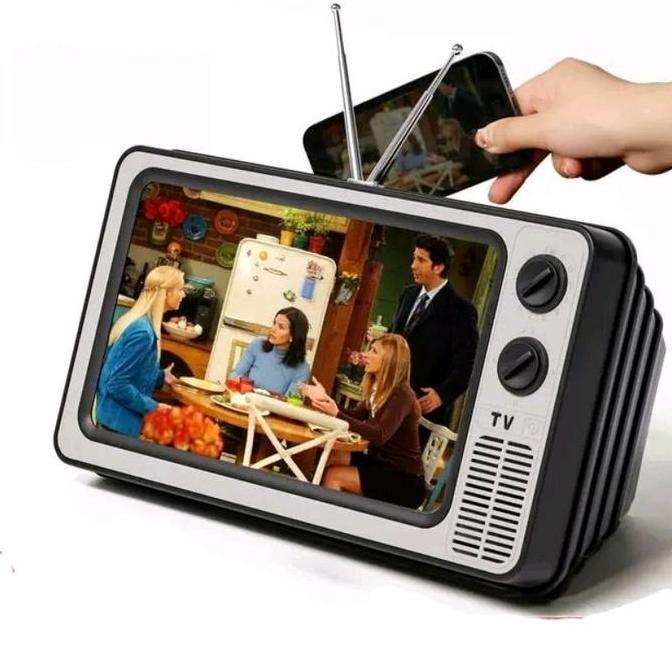 Kaca pembesar layar hp model TV kuno 12 inch screen antena 12"