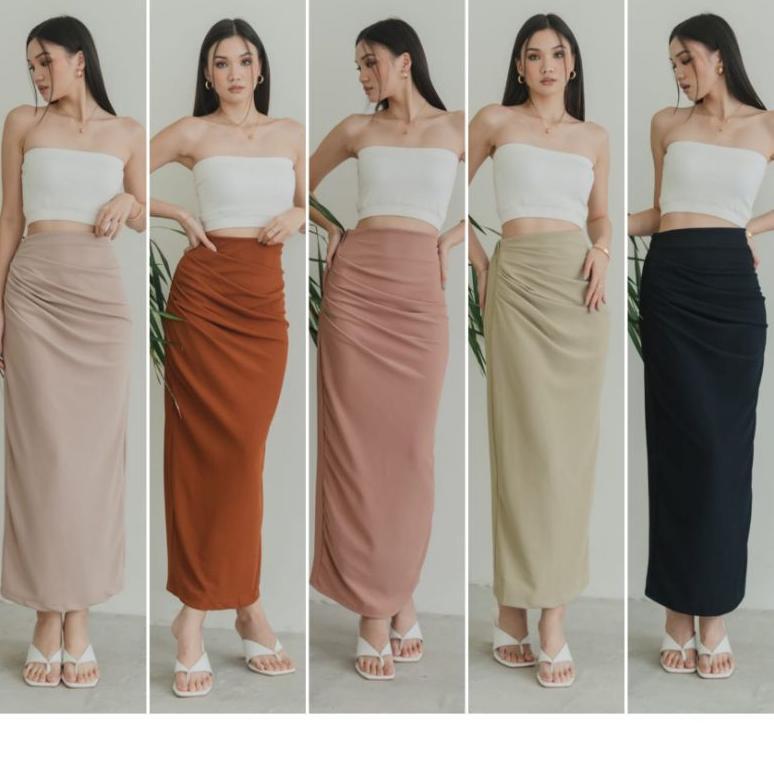 Termurah / Hot Sale Rx Fashion - Long Maxi Mahalini Skirt / Rok Wanita Panjang Span -Pn