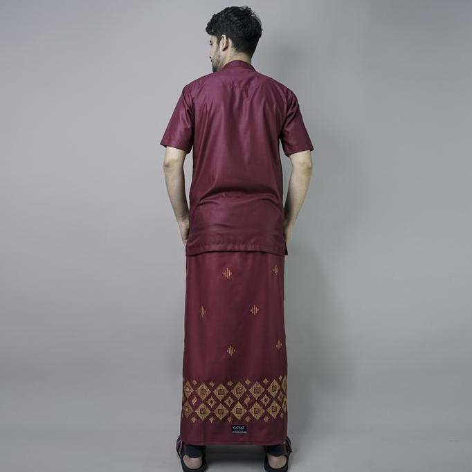 Katsae - Sarung Bordir Motif Sunan Bordir Timbul Sarung Pria Dewasa Sarung Sholat 100% Bordir