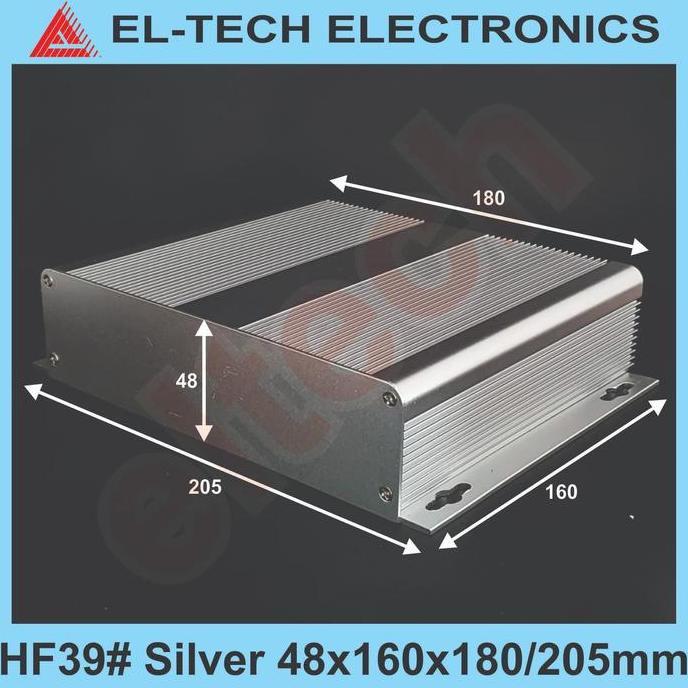 TERMURAH - Box Aluminium HF39# Silver 48x160x180/205mm Electronic Instrument Project Alumunium Almin