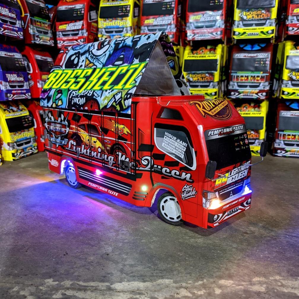 MINIATUR TRUK OLENG MINIATUR TRUK LAMPU TERPAL MURAH TRUK OLENG RODA KAYU BISA COD