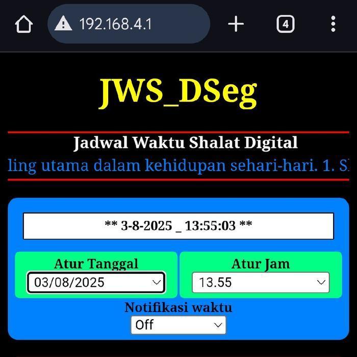 Kit Modul Jam Digital Waktu Shalat JWS 2,3/1.5inch Seven 7 segment