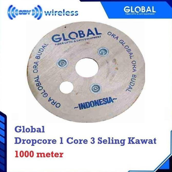 GLOBAL, FTTH Dropcore Drop core 1 core 3Seling hasbelan 1000 meter FO