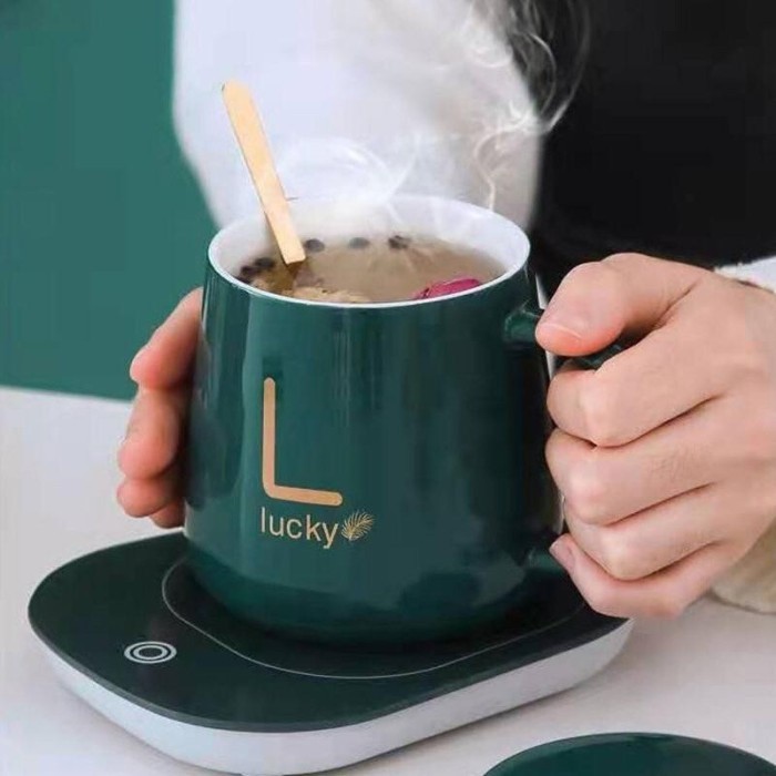 Hampers Gelas Set Pemanas Mug Set + Termostat Gift Set Mug Keramik