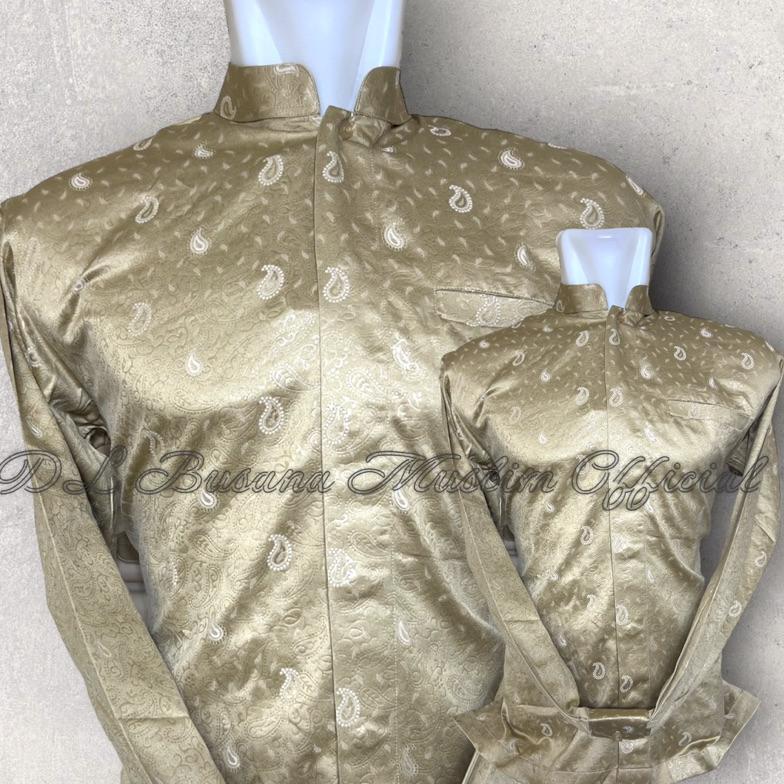 SOLVESSA NEW KEMEJA KOKO PRIA WARNA KHAKI GOLD, BAJU MUSLIM DL, BAJU MUSLIM PRIA DL, BAJU KOKO PRIA 