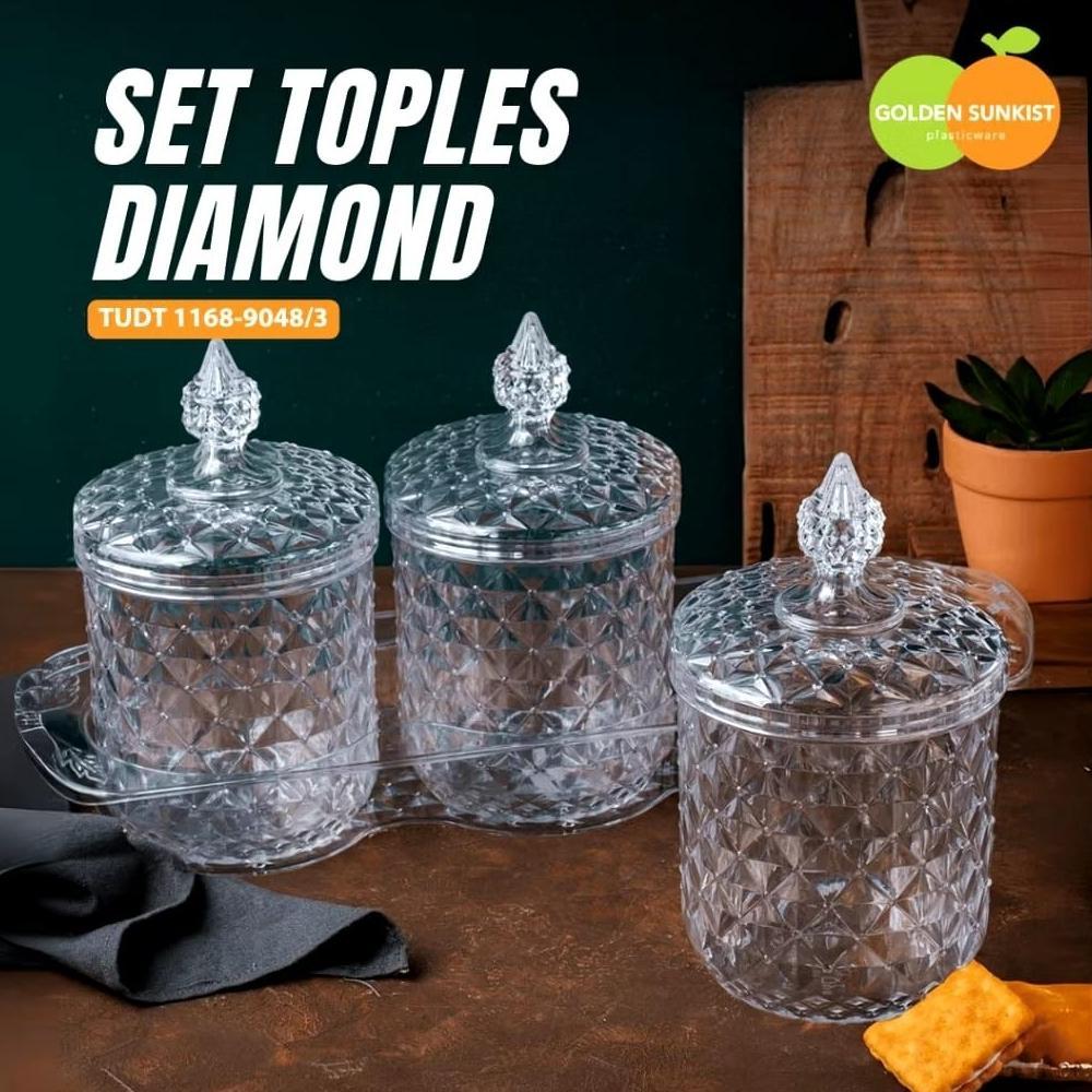 Terlaris Set Toples Diamond Acrylic, Toples Set Nampan , Toples Lebaran Aeste