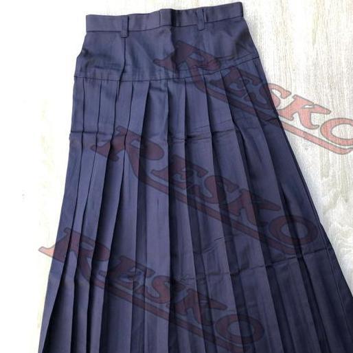 BELI Rok Rempel Panjang Bawahan SMP Biru Dongker - Seragam Sekolah Resko BELI