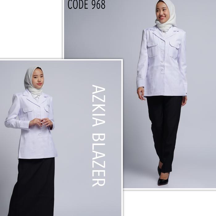 Bisa Cod - Seragam Jas Pns Wanita Putih