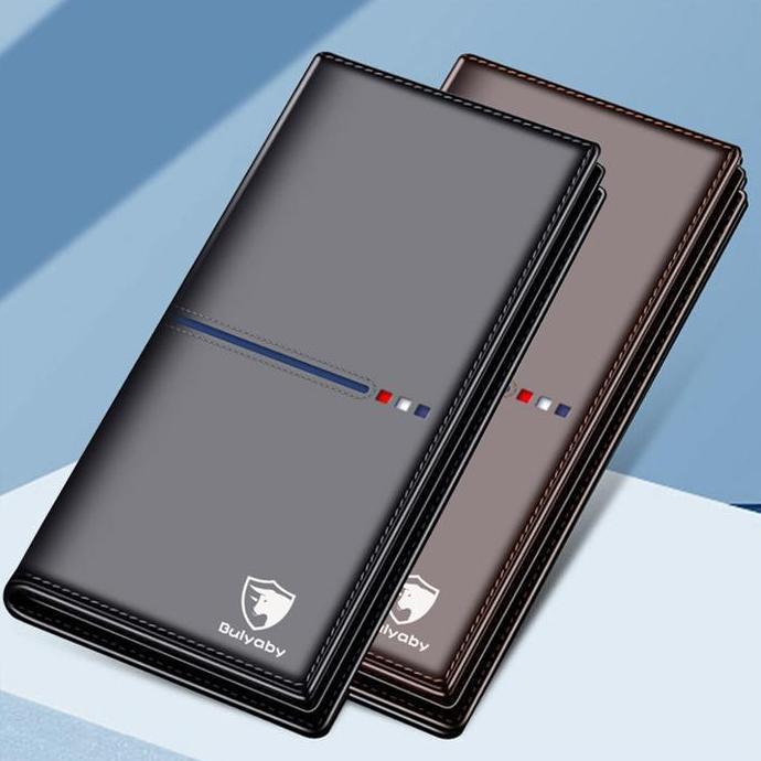 Bulyaby Beg Kulit untuk Lelaki Gaya PUT dengan Petak Tersembunyi dan Slot Foto Disertai Klip Wang Do