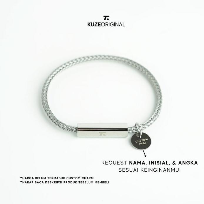 Kuze Original Gelang 316L Stainless Steel Collection-Berkley Bracelet Hitam & Silver Anti Karat Aman