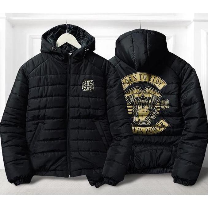 READY BGSR Jaket Puffer Gelembung Chopper Hitam Waterproof Bgsrmmxvi Pria Zipper Tebal Parasut Distr