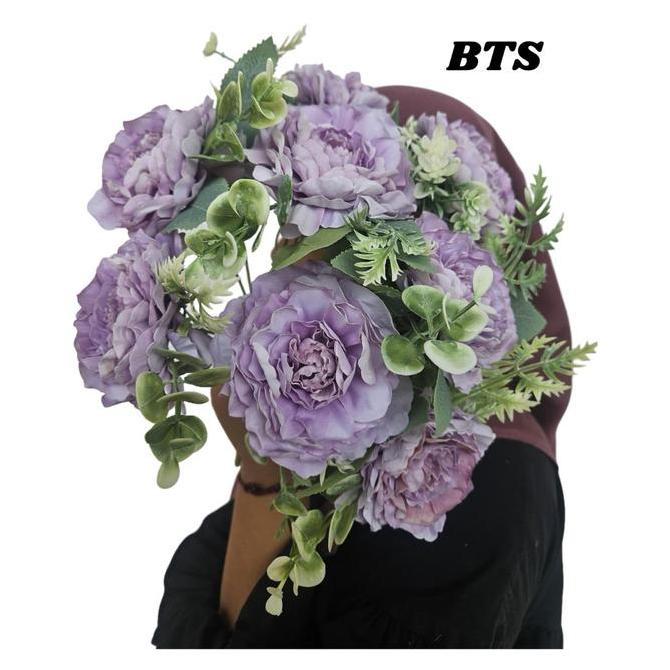 Fiore- Bunga Bouqet Mawar Hybrid K5 Artificial Bunga Hias Plastik Dekorasi Hiasan Pesta Pernikahan B