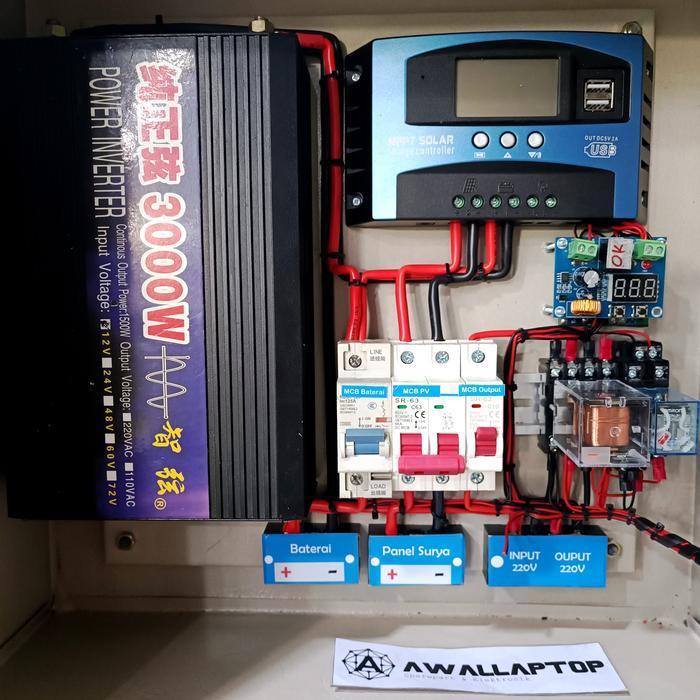 box panel PLTS 3000W PSW SCC 100A ATS otomatis hybrid panel surya