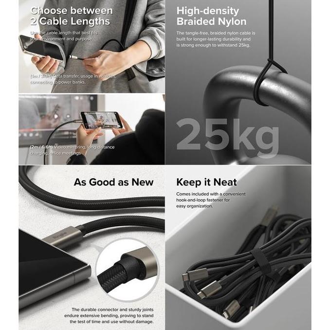 Ringke Kabel Data Universal USB 3.2 Gen2 USB-C to Type-C Braided Cable
