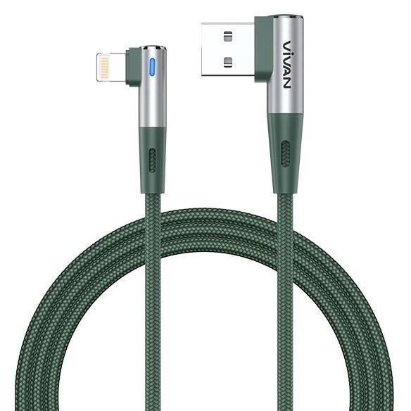 VIVAN Charger iPhone Lightning Kabel Data Gaming 90 Elbow BWL100S 2.4A